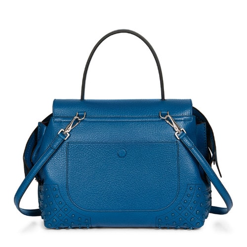 Tod’s/托德斯女士藍(lán)色牛皮手提包Tod's 小號Wave手袋