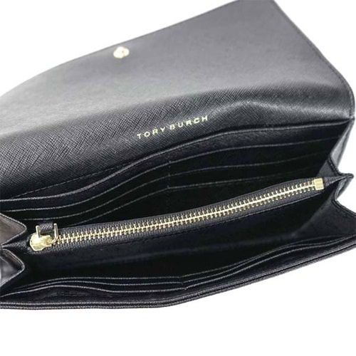 Tory Burch/湯麗柏琦 女士黑色牛皮長(zhǎng)款錢(qián)包 11169072 BLACK/001
