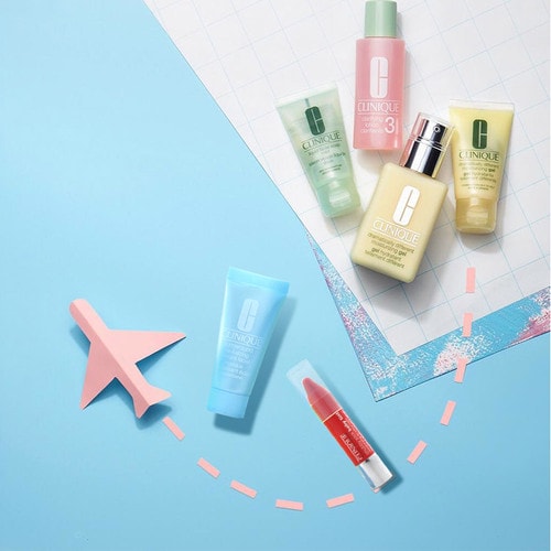 Clinique/倩碧大黃油(清爽型）組合裝（潤(rùn)膚乳-清爽型200ml+宛若新生光采面膜15ML+蠟筆小胖唇膏筆02#1.2g