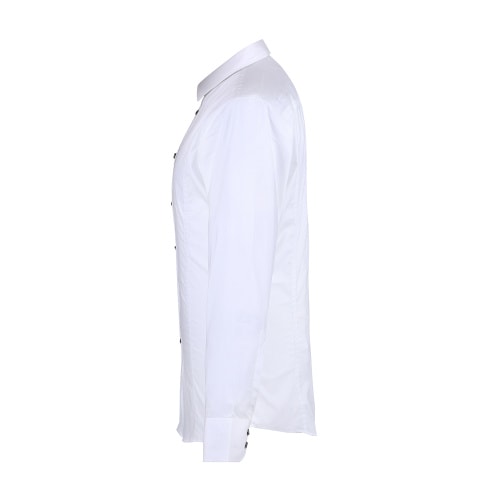 BIKKEMBERGS/畢蓋帕克 尖領(lǐng)棉質(zhì)純色休閑長(zhǎng)袖襯衫 C2DB603 男士襯衫