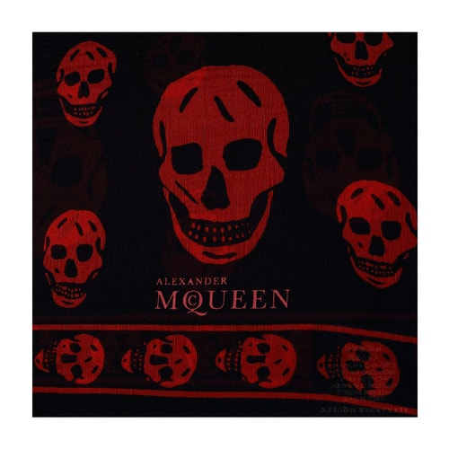 Alexander McQueen/亞歷山大麥昆 真絲長(zhǎng)方形骷髏頭女士絲巾 AM2635140199 110640 4q010 1074