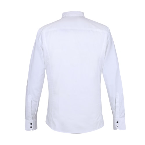 BIKKEMBERGS/畢蓋帕克 尖領(lǐng)棉質(zhì)純色休閑長(zhǎng)袖襯衫 C2DB603 男士襯衫