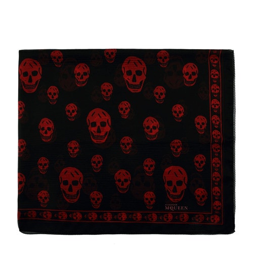 Alexander McQueen/亞歷山大麥昆 真絲長(zhǎng)方形骷髏頭女士絲巾 AM2635140199 110640 4q010 1074