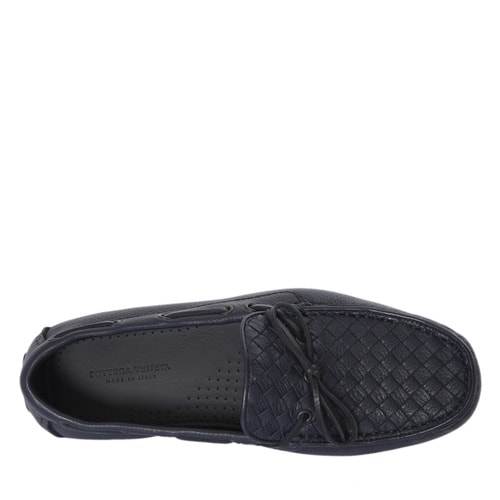 Bottega Veneta/葆蝶家 藏藍(lán)色壓紋牛皮男士平底鞋休閑鞋 308160 VQ921 4030